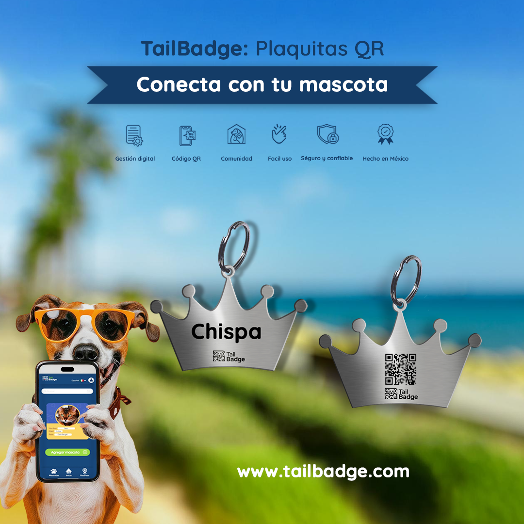PLACA PARA MASCOTA CORONA