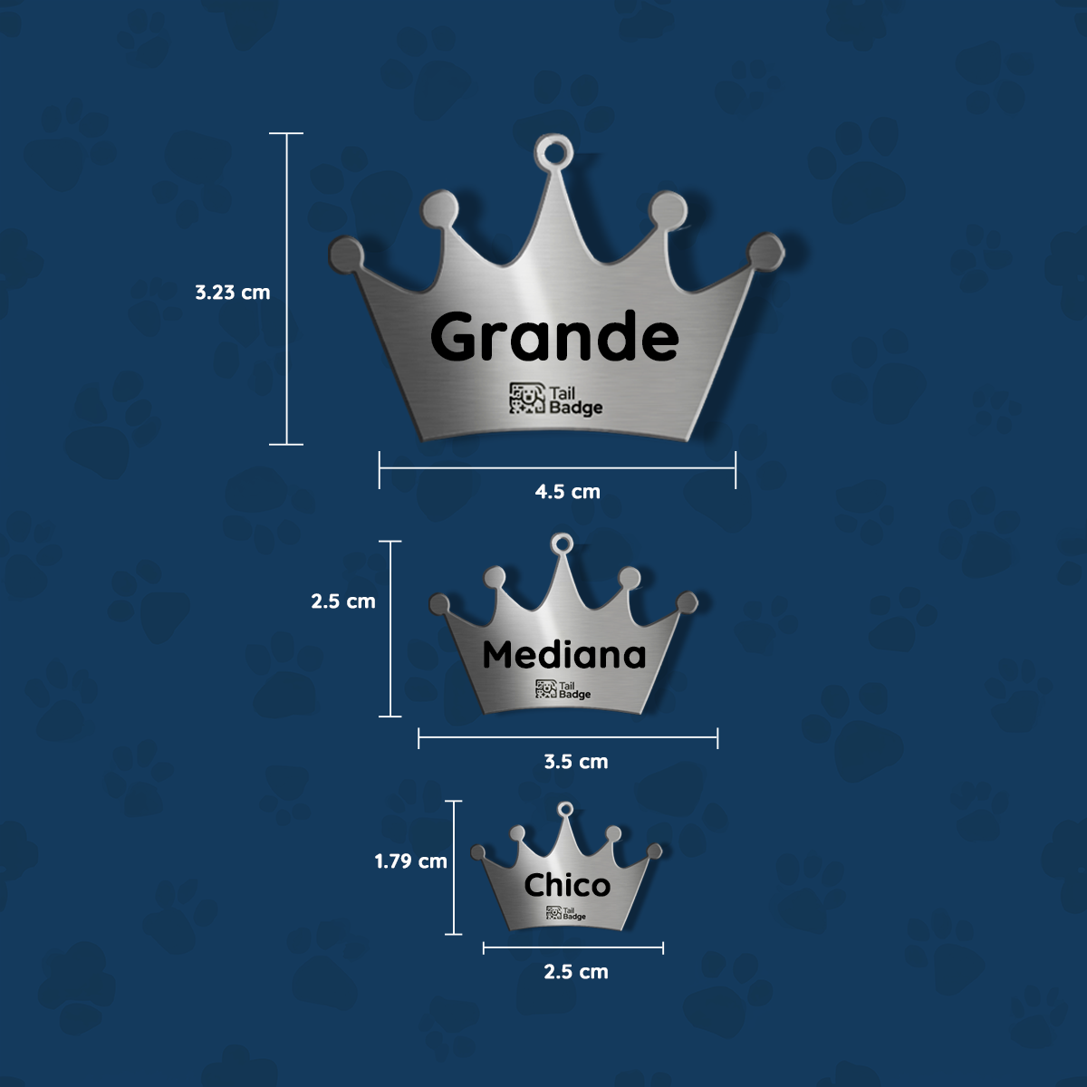 PLACA PARA MASCOTA CORONA