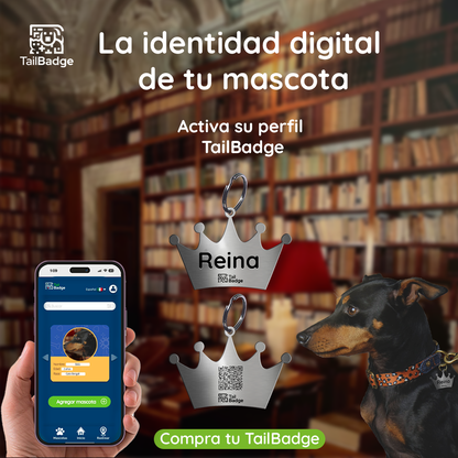 PLACA PARA MASCOTA CORONA