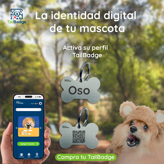 PLACA PARA MASCOTA HUESITO