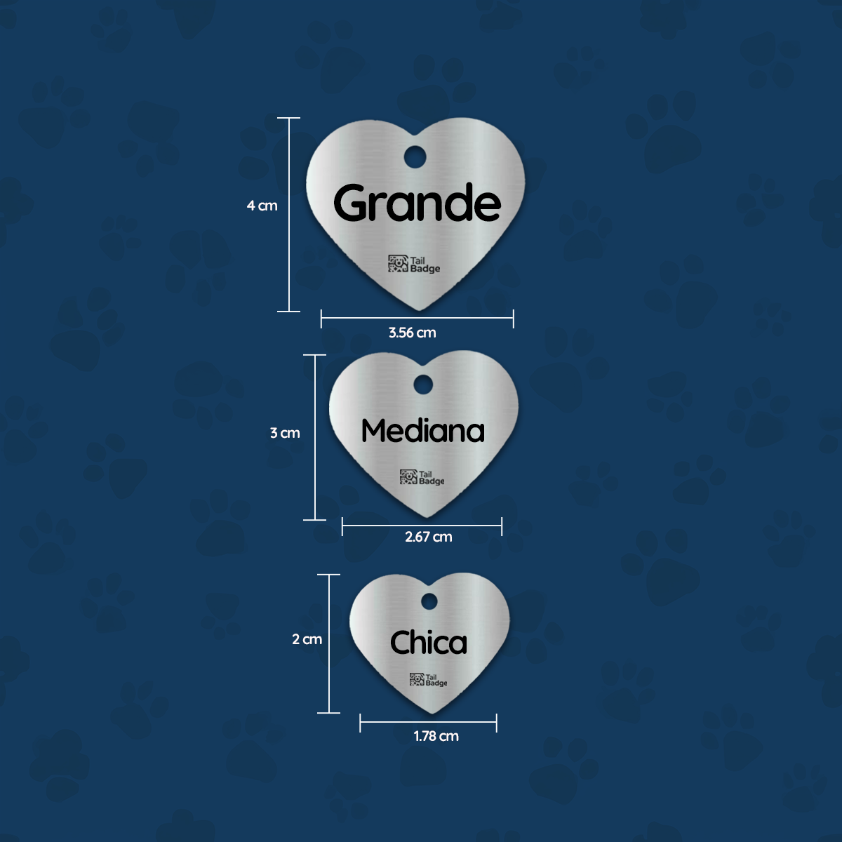PLACA PARA MASCOTA EN FORMA DE CORAZÓN