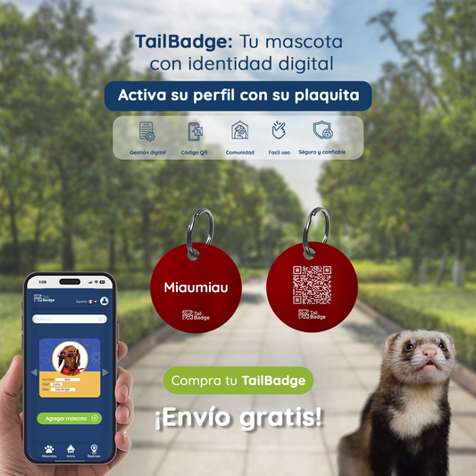 PLACA PARA MASCOTA CIRCULAR  (ALUMINIO)