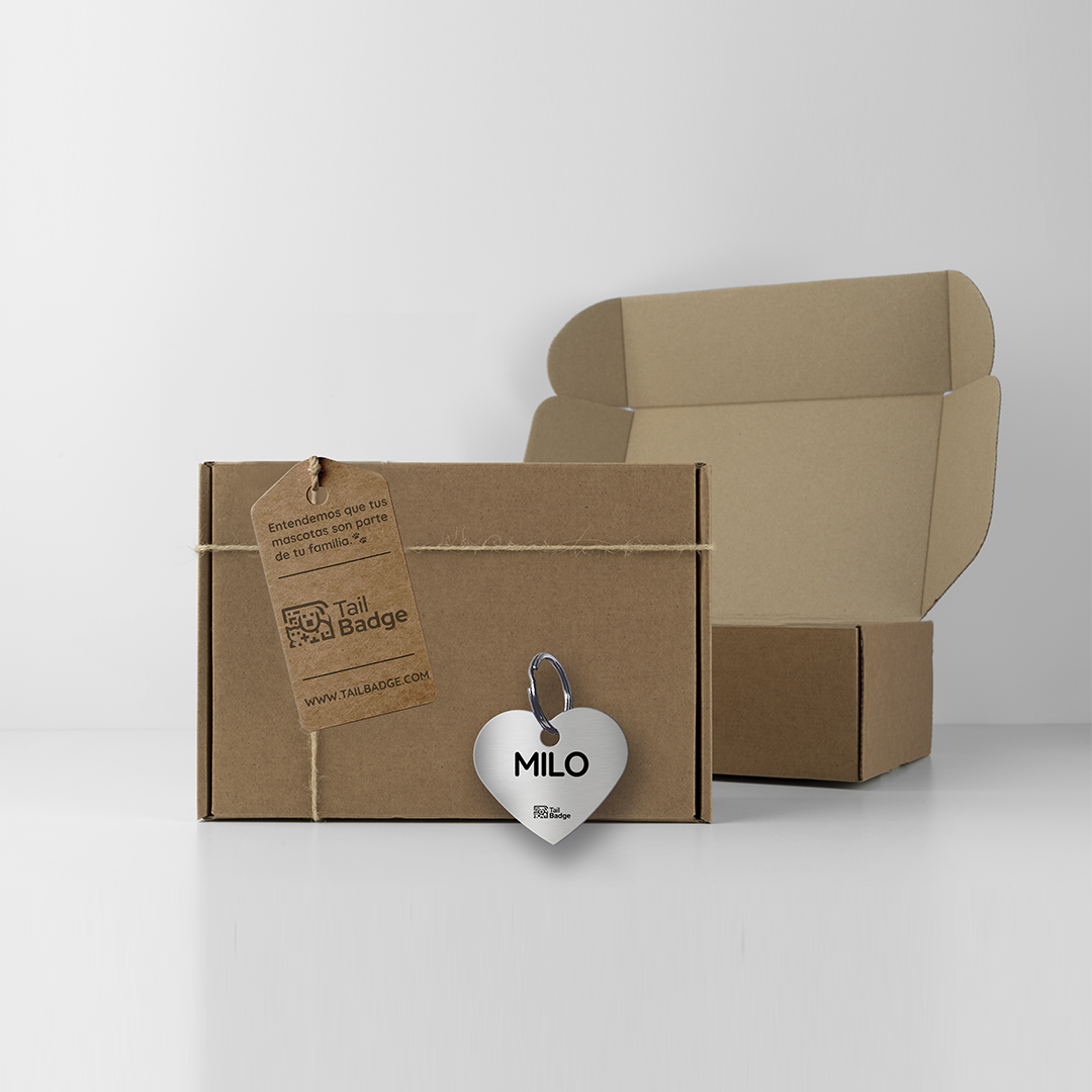 PLACA PARA MASCOTA EN FORMA DE CORAZÓN