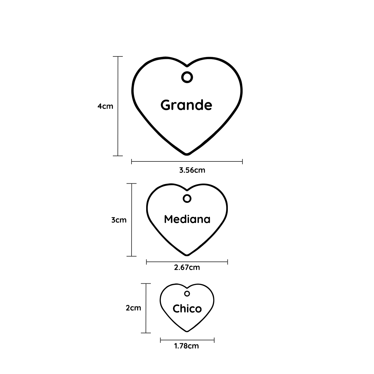 PLACA PARA MASCOTA EN FORMA DE CORAZÓN