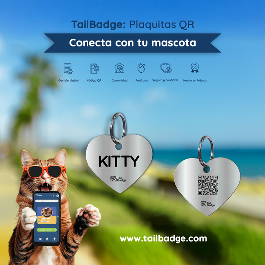 PLACA PARA MASCOTA EN FORMA DE CORAZÓN