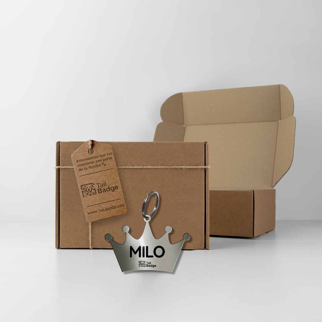 PLACA PARA MASCOTA CORONA