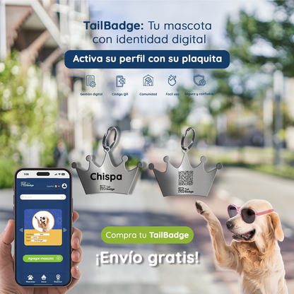 PLACA PARA MASCOTA CORONA