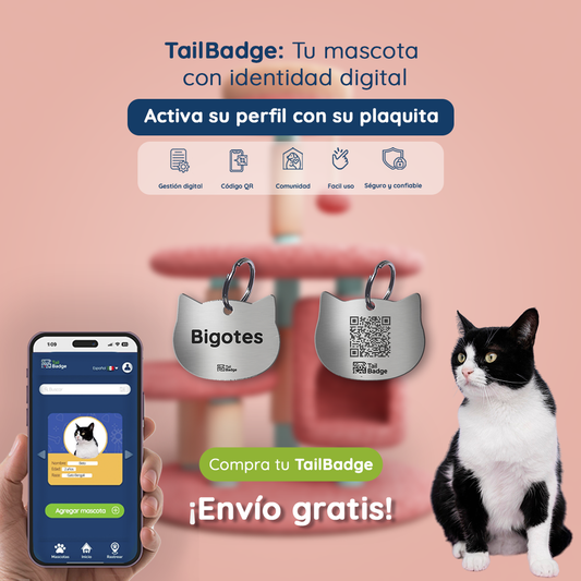 PLACA PARA MASCOTA GATO