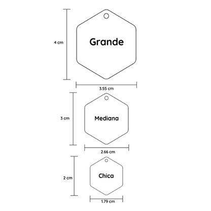PLACA PARA MASCOTA HEXAGONO