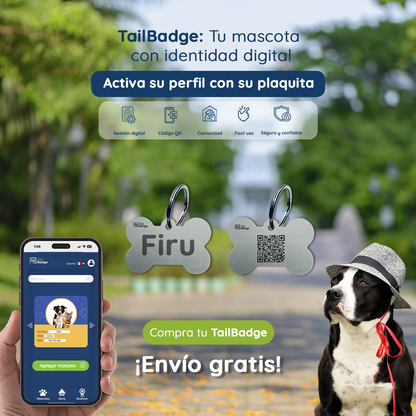 PLACA PARA MASCOTA HUESITO