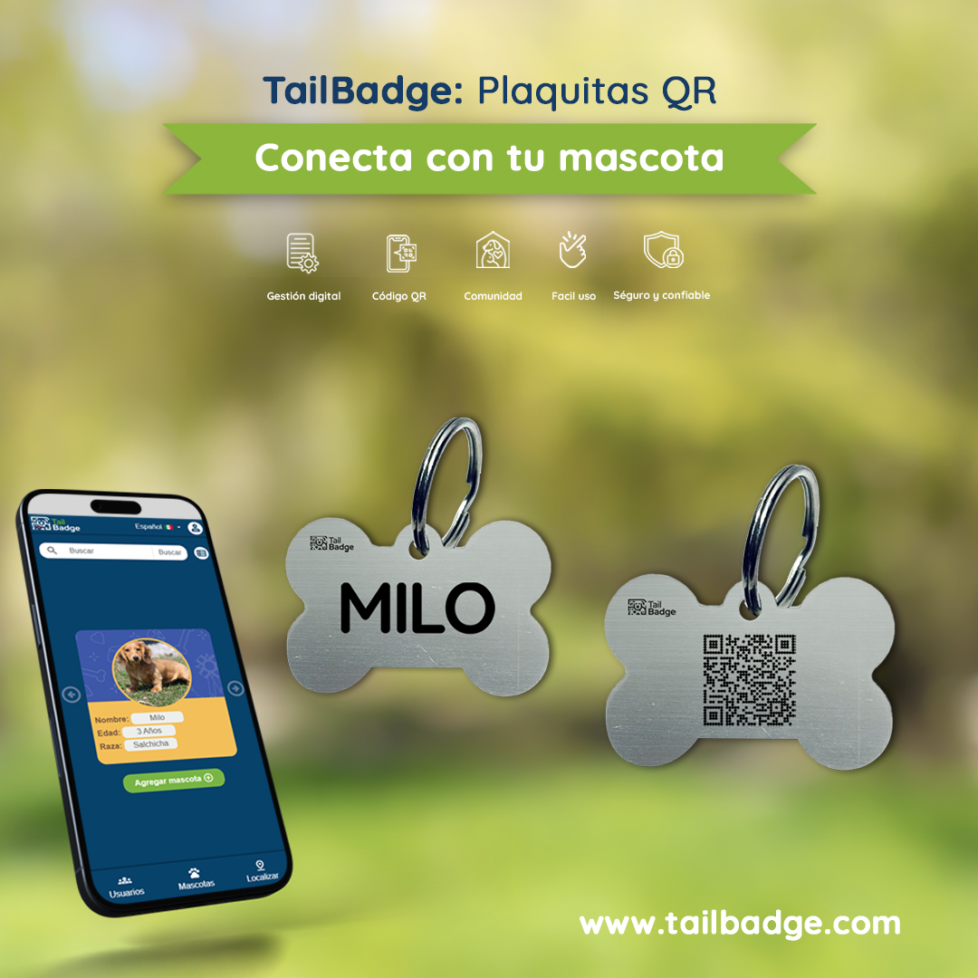 PLACA PARA MASCOTA CON FORMA DE HUESO (ALUMINIO)
