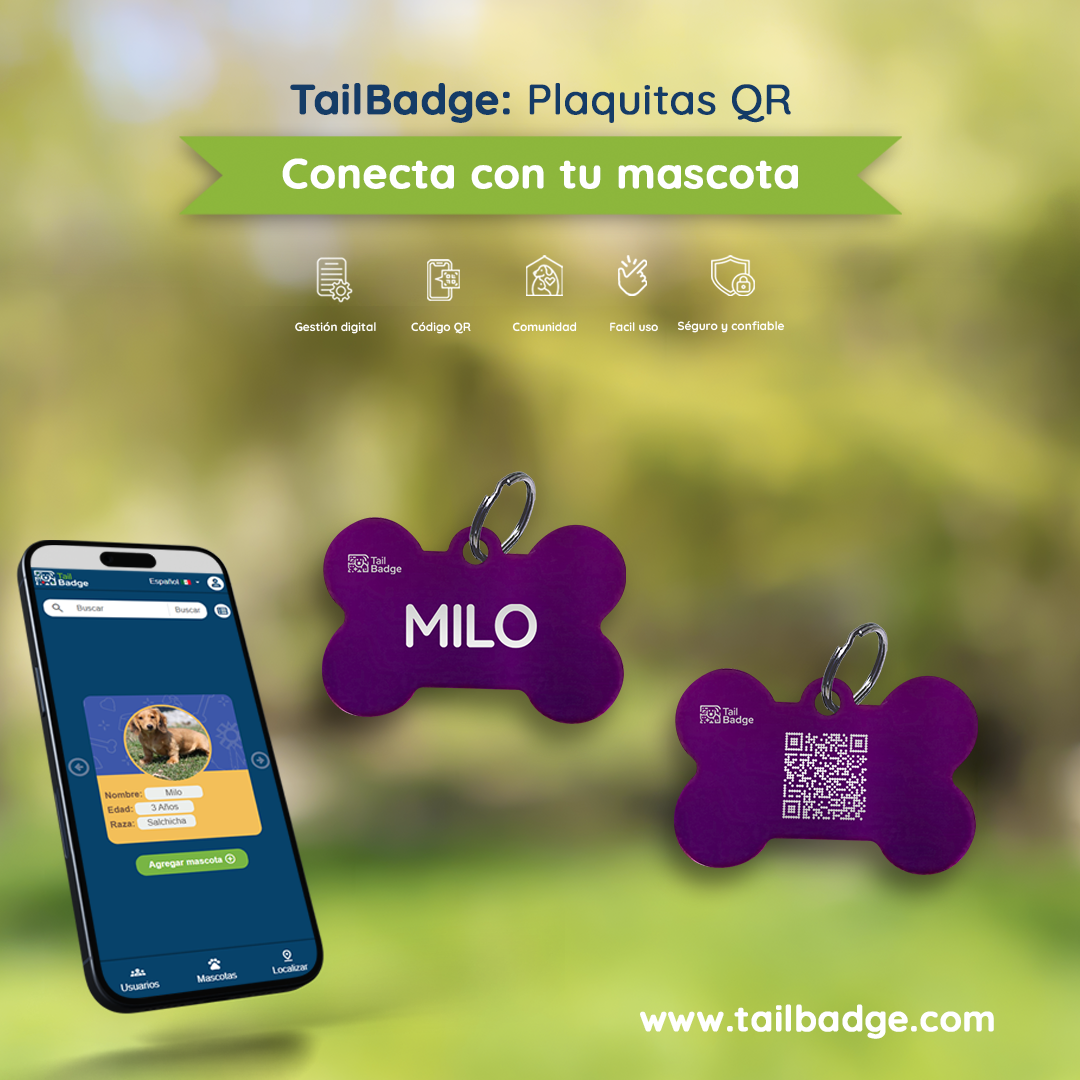 PLACA PARA MASCOTA CON FORMA DE HUESO (ALUMINIO)
