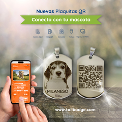 PLACA PARA MASCOTA DOG TAG PLATEADO CON FOTOGRABADO