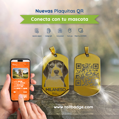 PLACA DE IDENTIFICACIÓN DE MASCOTA DORADA CON GRABADO DE FOTO