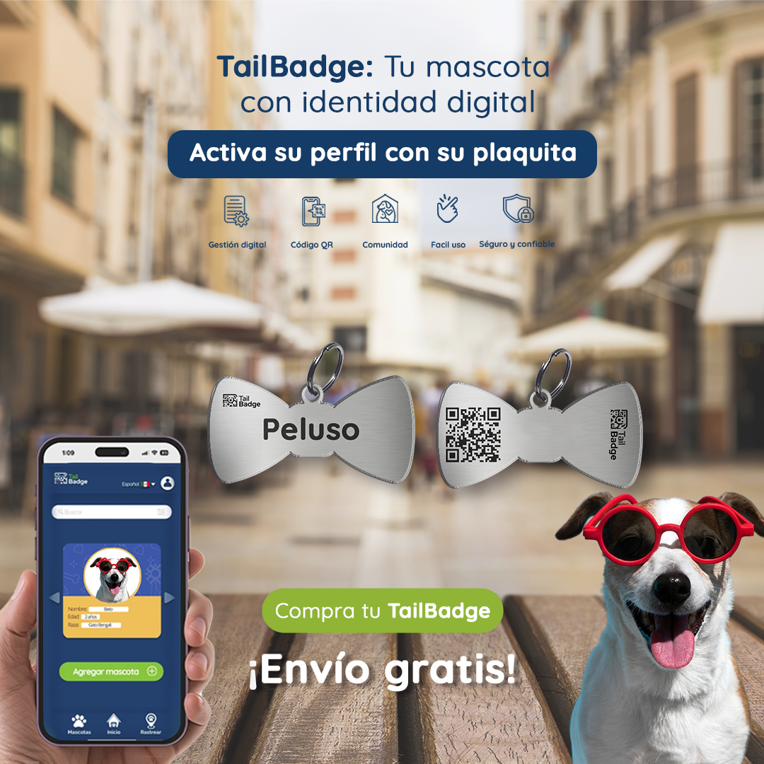 PLACA PARA MASCOTA CON FORMA DE MOÑO