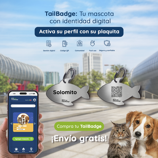 PLACA PARA MASCOTA FORMA DE PEZ